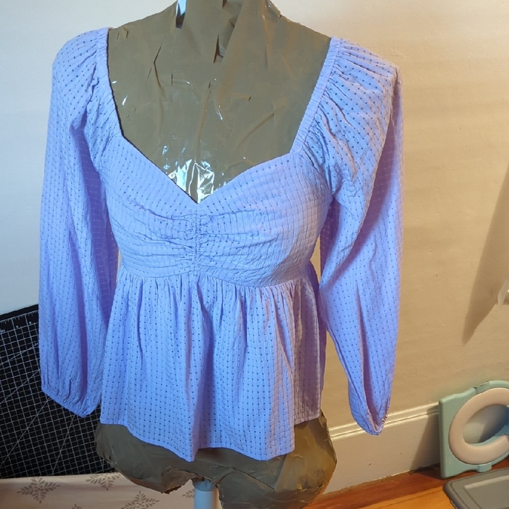 Old Navy Light Purple Textured Blouse